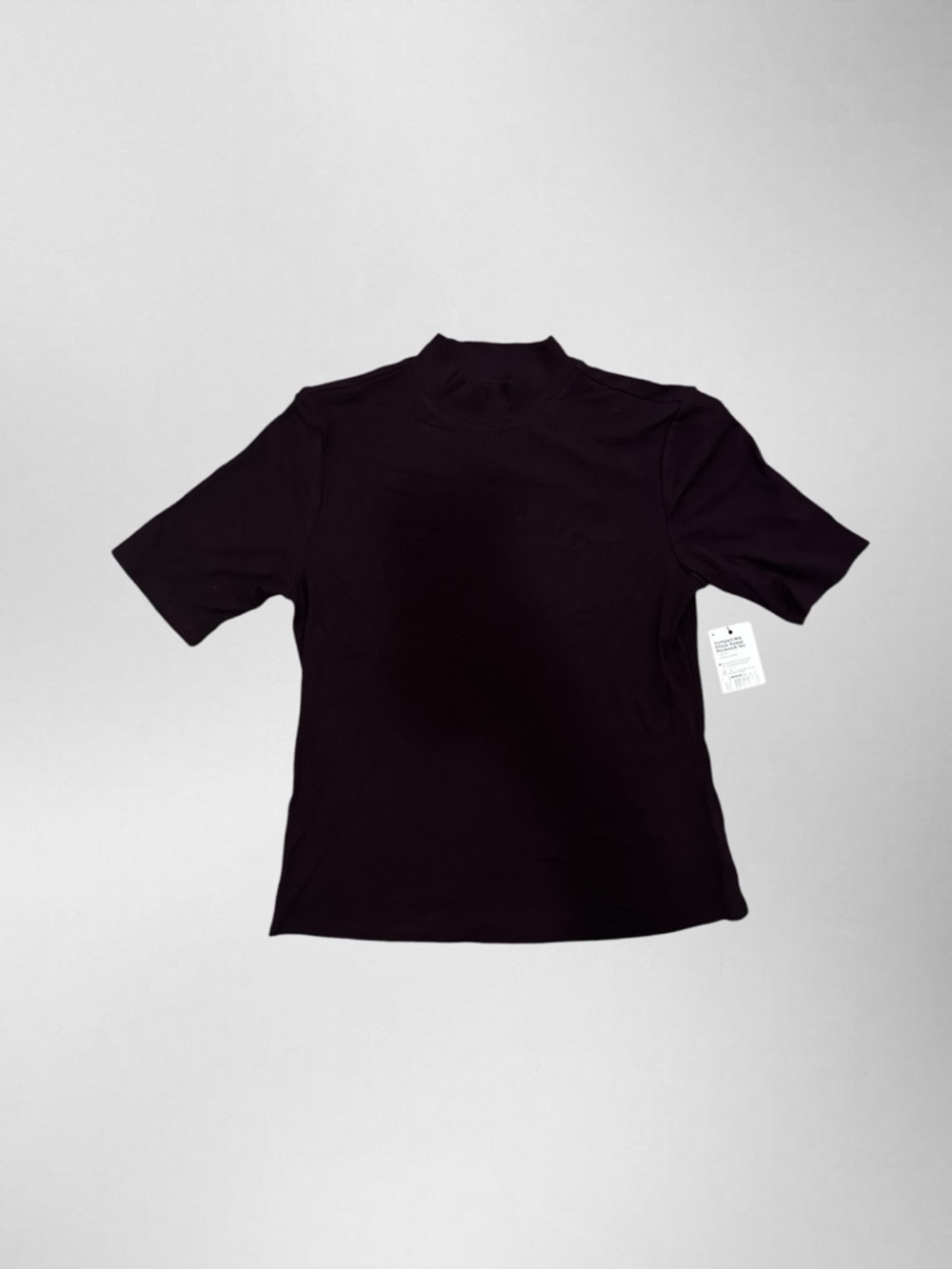 Short Sleeve Mock Neck Top in Deep Purple